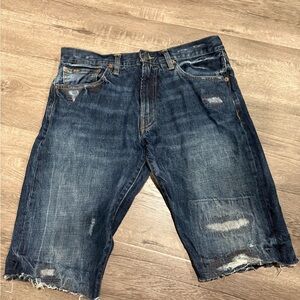 Ralph Lauren Men's Blue Distressed Jean Shorts